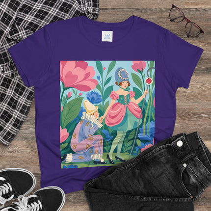 🌸🎭 The Garden Masquerade Cotton Tee – Art Deco Floral Whimsy