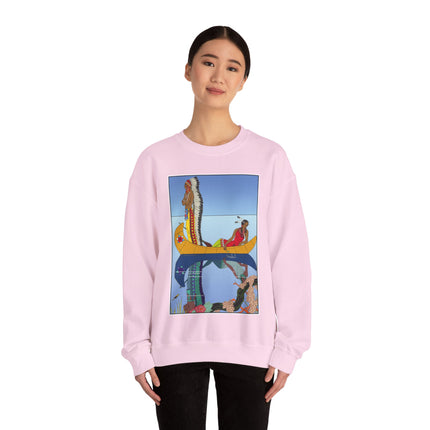 Le long du Missouri (Indian couple on the Missouri River) by George Barbier Heavy Blend™ Crewneck Sweatshirt