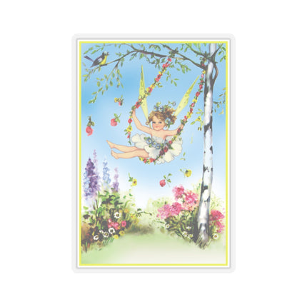 Spring Fairy's Floral Swing Kiss-Cut Stickers (4 Sizes)