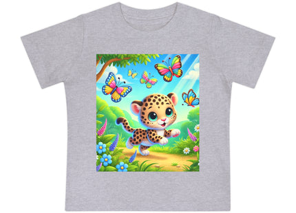 Butterfly Chase Leopard Cub Baby Short Sleeve T-Shirt