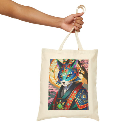 Cyberpunk Samurai Cotton Canvas Tote Bag