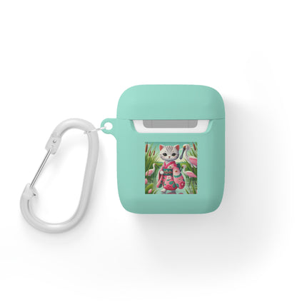 Geisha Kitten Strolls Among the Spoonbills AirPods and AirPods Pro Case