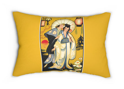 Golden Embrace Spun Polyester Lumbar Pillow