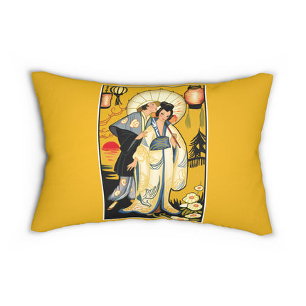 Golden Embrace Spun Polyester Lumbar Pillow