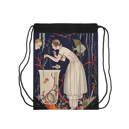 The Dazzling Little Fish by George Barbier Drawstring Bag