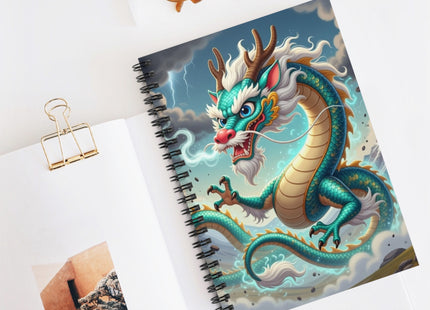 Tibetan Dragon in Battle Spiral Notebook - Ruled Line
