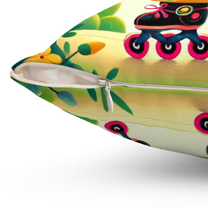 Firefly Dance on Wheels Spun Polyester Square Pillow