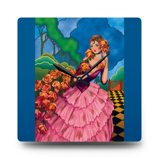 Enchanted Elegance Acrylic Wall Clock, Round and Square