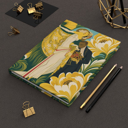 🌼💛 The Lady Of The Golden Blossom Serenade Hardcover Journal – Art Deco Floral Romance