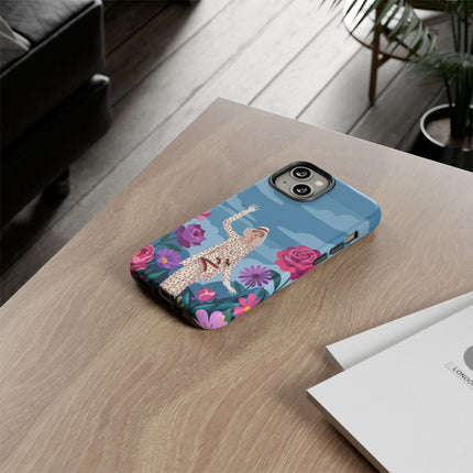 🌺👒 The Grand Flower Promenade Phone Case – Art Deco Fashion Illustration