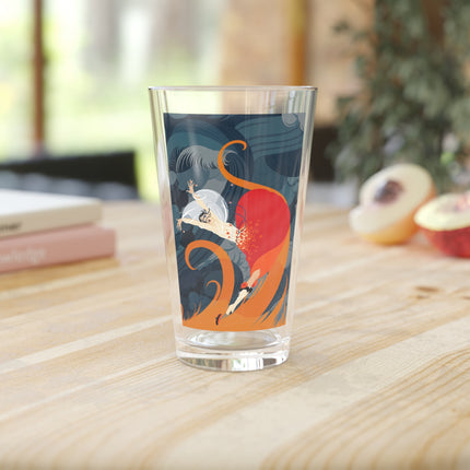 Flame of the Tempest Pint Glass – Fiery Storm & Dramatic Elegance