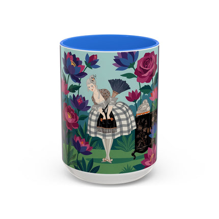 The Lady Of The Lotus Garden Colorful Mugs – Art Deco Botanical Elegance