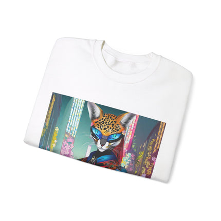 Cyber Cat Glamour Unisex Heavy Blend™ Crewneck Sweatshirt