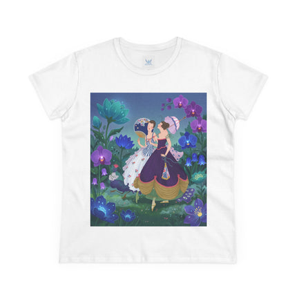 💜🌸 The Ladies Of The Enchanted Garden Cotton Tee – Art Deco Fashion Illustration
