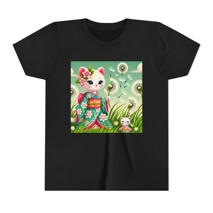 Geisha Kitten and the Dandelion Wish Youth Short Sleeve Tee