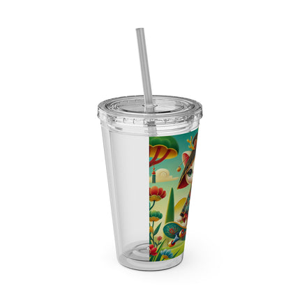 Dragon Dance on Wheels Sunsplash Tumbler with Straw, 16oz