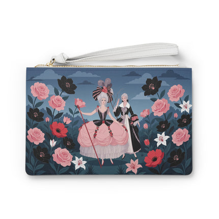 🌹🎭 The Rose Masquerade Promenade Clutch Bag – Art Deco Floral Elegance