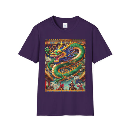 Tibetan Dragon Over Kabuki Duel Softstyle T-Shirt