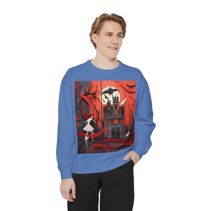 Halloween Night Scene Unisex Garment-Dyed Sweatshirt