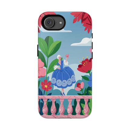 🌺🪭 The Lady Of The Grand Flower Terrace Phone Case – Art Deco Garden Elegance