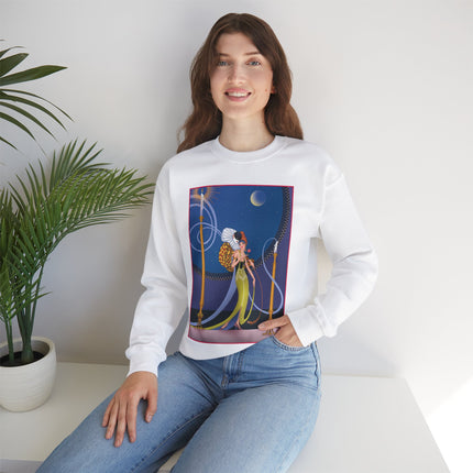 Smoke and Secrets: A Glamorous Encounter in Prohibition Era Heavy Blend™ Crewneck Sweatshirt