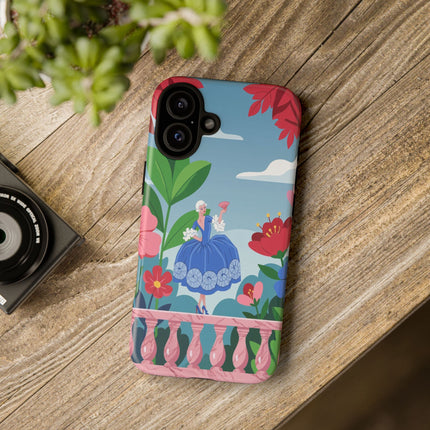 🌺🪭 The Lady Of The Grand Flower Terrace Phone Case – Art Deco Garden Elegance