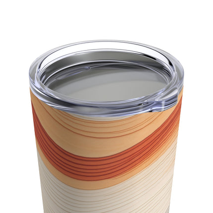 Wave Pattern in Hues of Beige, Orange, Grey, and Black Tumbler 20oz