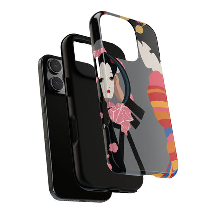 Geisha Mirror Phone Case – Elegant Reflection & Timeless Beauty