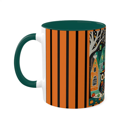 Night of the Trick-or-Treating Owlets Colorful Mugs, 11oz