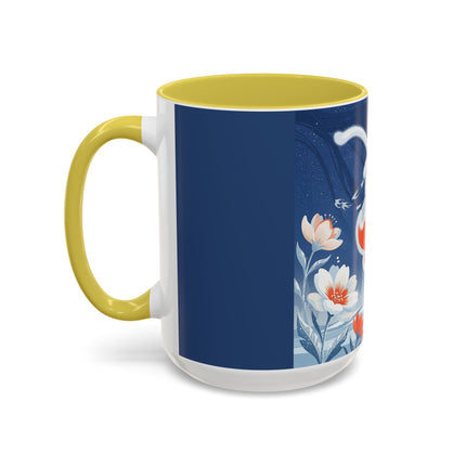 ❄️⛸️ The Winter Skater’s Flight Colorful Mug – Art Deco Floral Fantasy