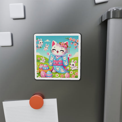Springtime Kitten’s Easter Joy Die-Cut Magnets (5 Sizes)