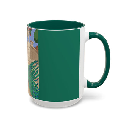 The Peacock's Admiration Colorful Mug (11oz, 15oz) – Rococo Elegance, Peacock Beauty & Garden Charm