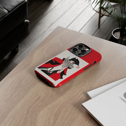 Crimson Masquerade Phone Case – Dramatic Grace & Bold Elegance