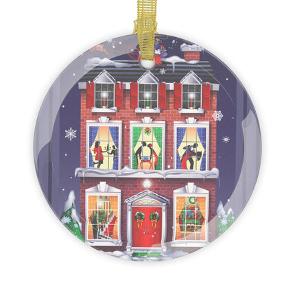 A Christmas Eve Celebration Glass Ornament
