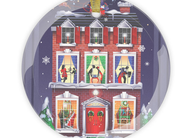 A Christmas Eve Celebration Glass Ornament