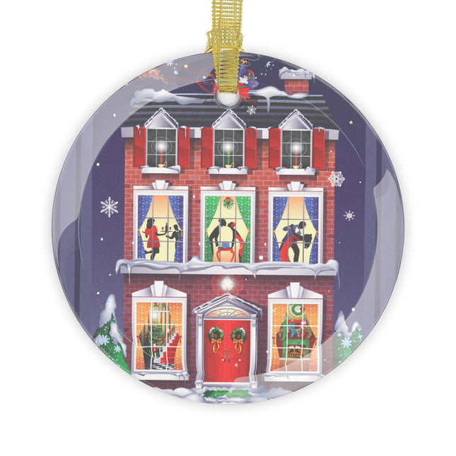 A Christmas Eve Celebration Glass Ornament