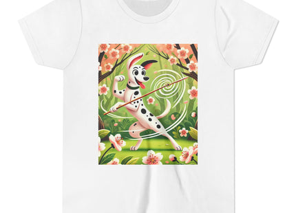 Dalmatian Dance in the Cherry Blossom Grove Youth Short Sleeve Tee