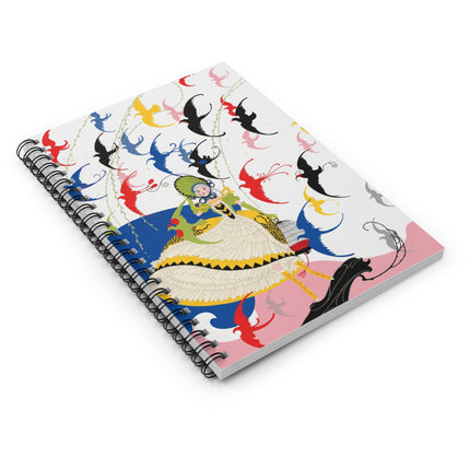 Flight of the Songbirds Spiral Notebook – Theatrical Whimsy & Colorful Harmony