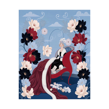 💌🌺 The Lady Of The Love Letters Matte Vertical Poster – Art Deco Romantic Elegance