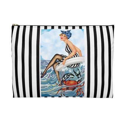 Playful Waves and Fashion Follies Accessory Pouch – Vintage Art Deco Design