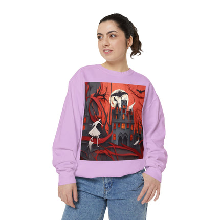 Halloween Night Scene Unisex Garment-Dyed Sweatshirt
