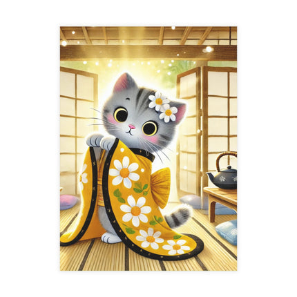 Playful Kitten in the Tea Room Postcard Bundles (envelopes included) - Bundles of 10, 30, 50 Pieces