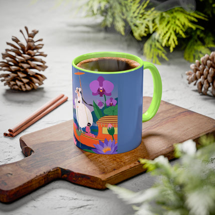 The Lady Of The Lotus Voyage Colorful Mugs – Art Deco Botanical Elegance