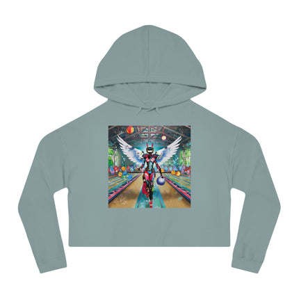 Samurai Robot Angels Cropped Hooded Sweatshirt