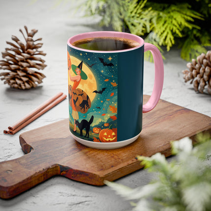 🦇🎃 The Witch Of Batwing Pumpkin Hollow Colorful Mug – Moonlit Halloween Charm