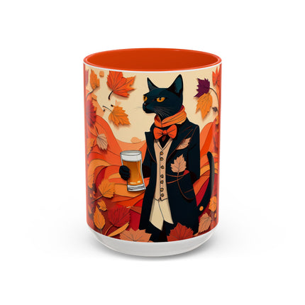Siamese Cat at an Autumn Harvest Fair Colorful Mugs (11oz, 15oz)