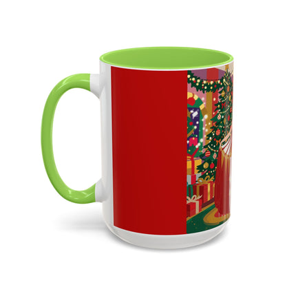 🎄💃 The Christmas Mirror Duet Colorful Mug – Art Deco Holiday Elegance