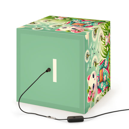 🌾🌼 Geisha Kitten and the Dandelion Wish Light Cube Lamp – Gentle Wishes & Quiet Wonder