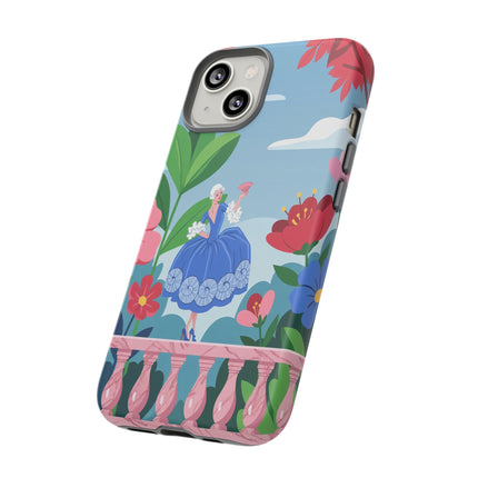 🌺🪭 The Lady Of The Grand Flower Terrace Phone Case – Art Deco Garden Elegance