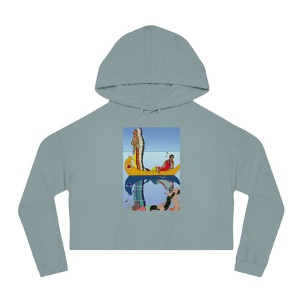 Le long du Missouri (Indian couple on the Missouri River) by George Barbier Women’s Cropped Hooded Sweatshirt